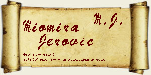 Miomira Jerović vizit kartica